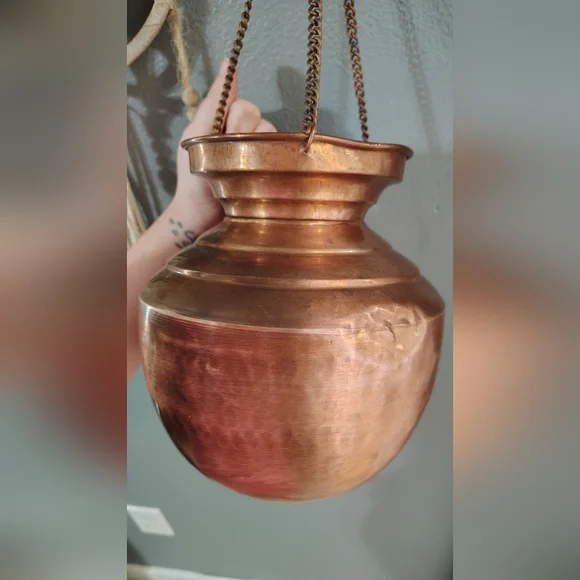 Early 1900s Vintage Copper Shirodhara, Hand Forged See Details